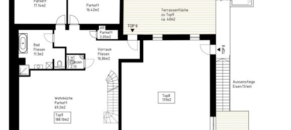 Квартира с 4 комнатами в Баден, Австрия № 22152 17