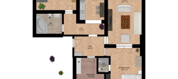 Квартира с 2 спальнями в Нойкёльн, Германия № 9925 24