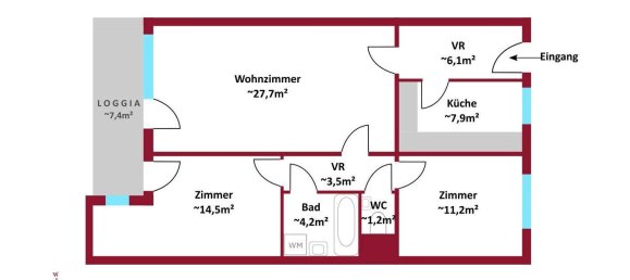 3 rooms Apartment in Favoriten, Austria No. 186561 5