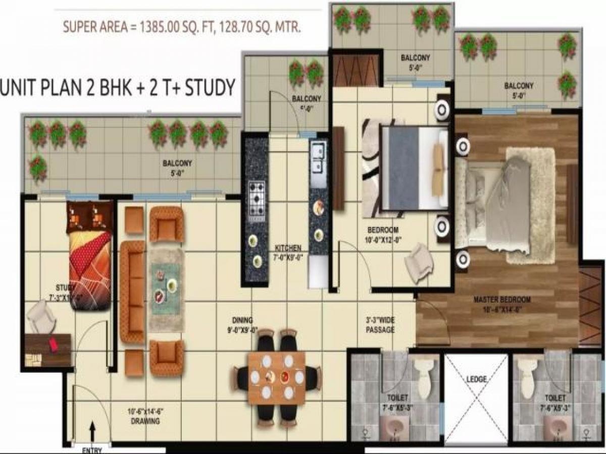 2 bedrooms House in Noida, India No. 43905