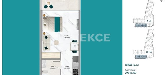 1 Schlafzimmer Wohnung in Dubai, UAE, Nr. 106408 30