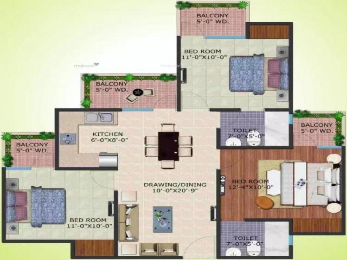 Дом с 3 спальнями в Нойда, Индия № 67685