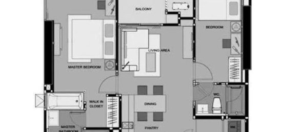 شقة 2 غرف نوم  في Bangkok, Thailand رقم 7364 14