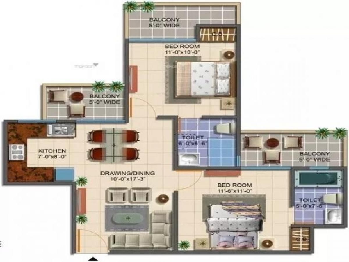 Дом с 2 спальнями в Нойда, Индия № 67692