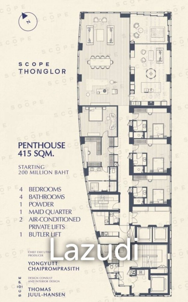 4 Schlafzimmer Eigentumswohnung in Bangkok, Thailand, Nr. 19730