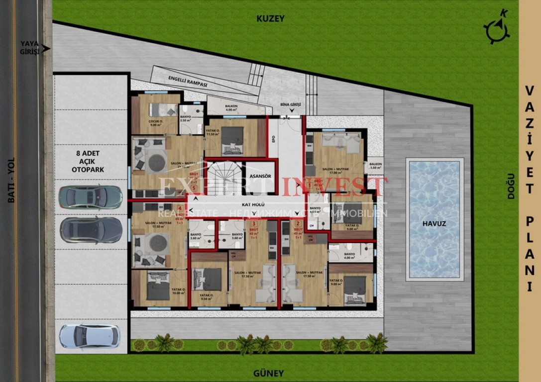 3 rooms Apartment in Muratpasa, Turkey No. 43481