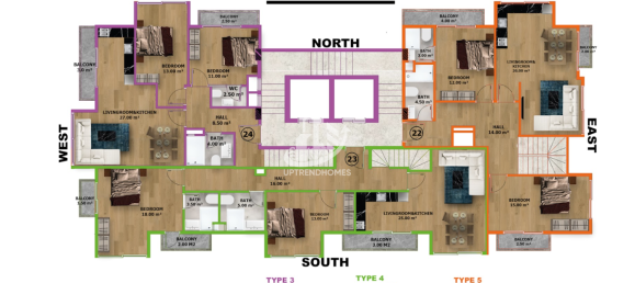 Apartamento 2+1 em Alanya, Turkey N.º 960 12