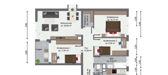 Квартира с 4 комнатами в Нюрнберг, Германия № 303306 9