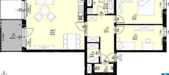 3غرفة شقة في Meidling, Austria رقم 244473 6