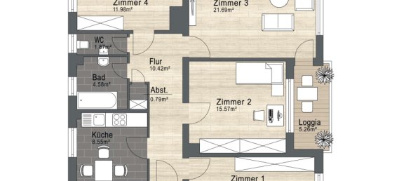 3 غرف نوم شقة في Mannheim, Germany رقم 319591 3