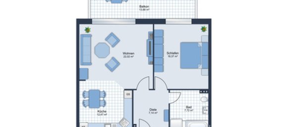 Квартира с 1 спальней в Ахен, Германия № 31959 11