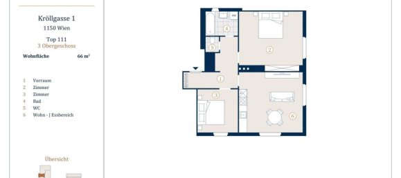 Квартира с 3 комнатами в Рудольфсхайм-Фунфхаус, Австрия № 222846 11