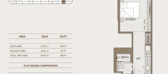 Estúdio em Binghatti Skyhall, Business Bay, UAE N.º 65241 2