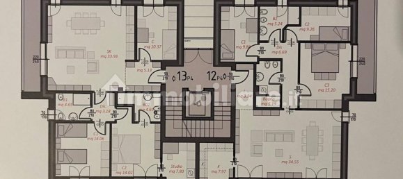 Квартира с 3 спальнями в Галларате, Италия № 146774 16