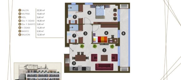 3 rooms Apartment in Altintash, Turkey No. 9708 22