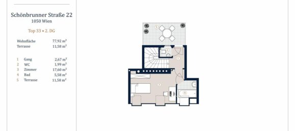 2 rooms Duplex in Margareten, Austria No. 100856 10