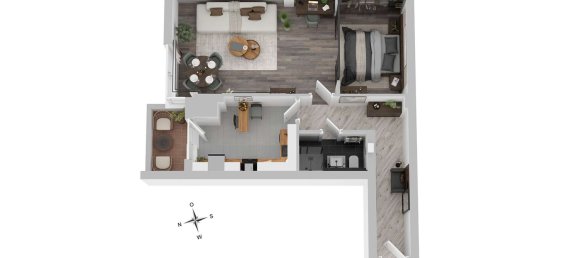 Квартира с 1 спальней в Шмаргендорф, Германия № 20329 3