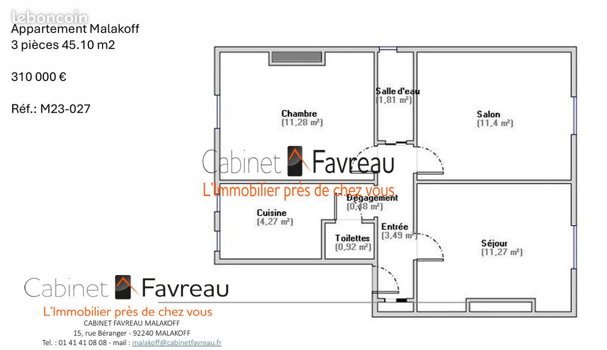 2 غرف نوم شقة في Malakoff, France رقم 124344