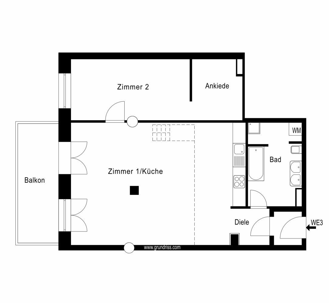 2غرفة شقة في Lichterfelde, Germany رقم 342887