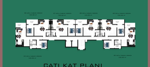 Пентхаус 3+1 в Газипаша, Турция № 22854 11