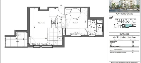 1 غرف نوم شقة في Sannois, France رقم 174547 7