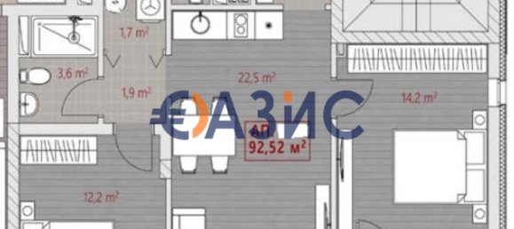 2 غرف نوم شقة في Nesebar, Bulgaria رقم 701 9