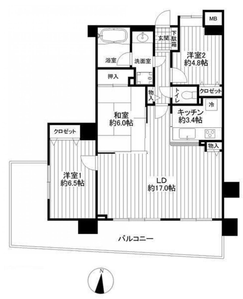 3 Schlafzimmer Wohnung in Saitama, Japan, Nr. 4887