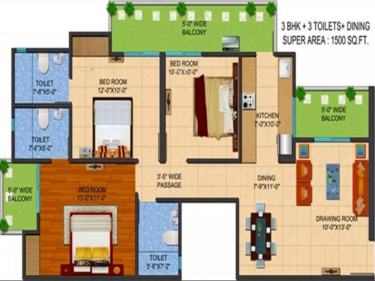 3 Schlafzimmer Haus in Noida, India, Nr. 67232