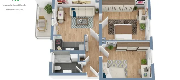 Квартира с 2 спальнями в Кёльн, Германия № 293049 4