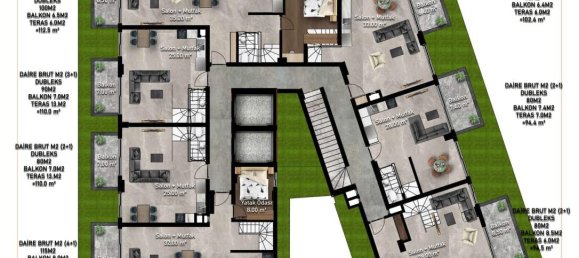 2غرفة بانتهاوس في Oba, Turkey رقم 9717 16