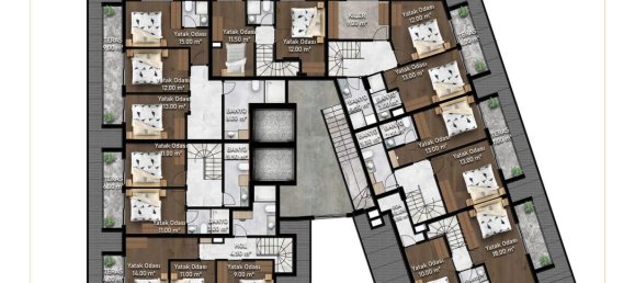 2غرفة بانتهاوس في Oba, Turkey رقم 9717 17