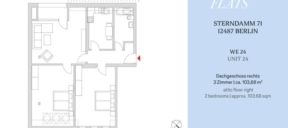 Квартира с 2 спальнями в Йоханнисталь, Германия № 78014 2