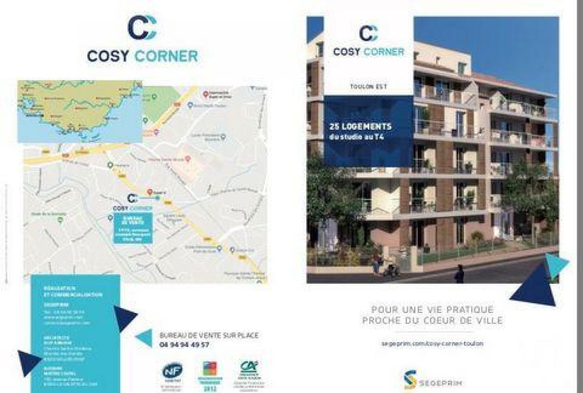 Кондоминиум  с 2 спальнями в Тулон, Франция № 10366