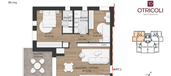 3-salle Penthouse à Rome, Italy No. 10070 27