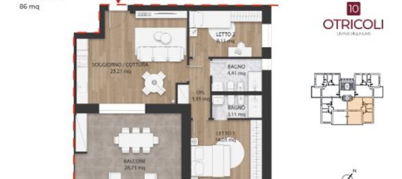 3-salle Penthouse à Rome, Italy No. 10070 34