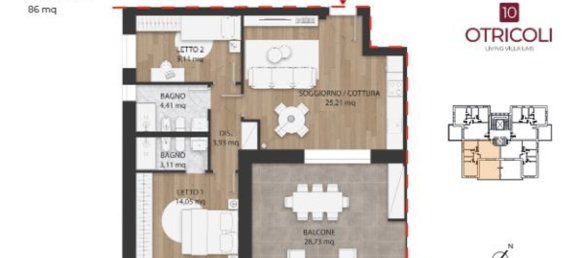 3-salle Penthouse à Rome, Italy No. 10070 28