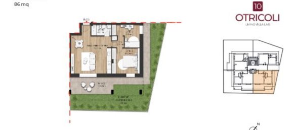 3-salle Penthouse à Rome, Italy No. 10070 44