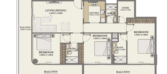 3 chambres Appartement à Celeste Heights, Al Furjan, UAE No. 65361 2