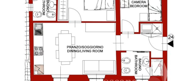 3 rooms Apartment in Casciana Terme Lari, Italy No. 221562 15