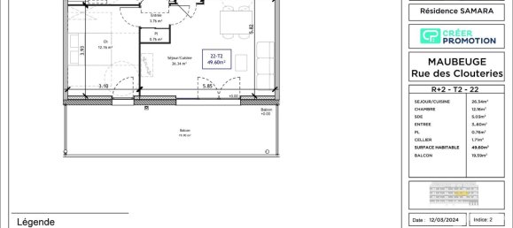 1 Schlafzimmer Wohnung in Maubeuge, France, Nr. 51047 8