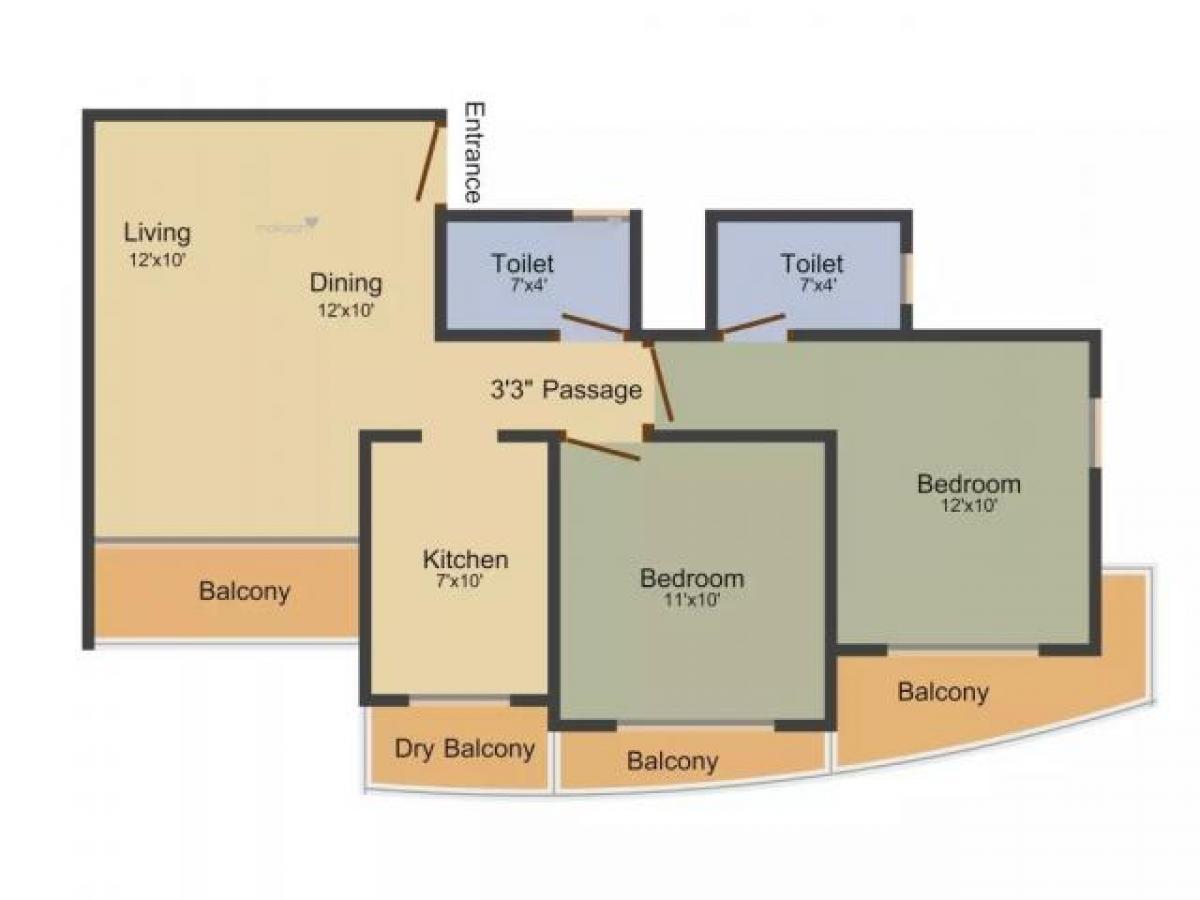 2 Schlafzimmer Haus in Mumbai, India, Nr. 26755