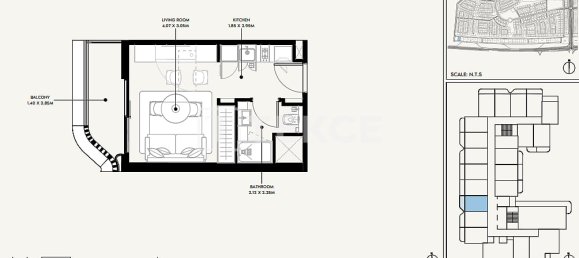 Apartamento T1 em Dubai, UAE N.º 203444 18