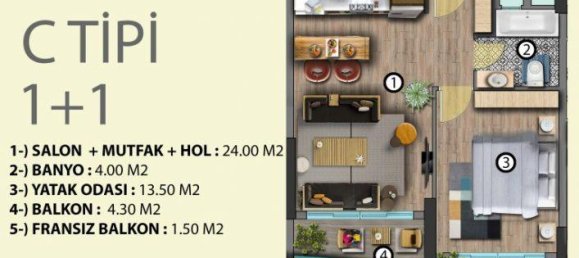 2 rooms Villa in Erdemli, Turkey No. 30041 16