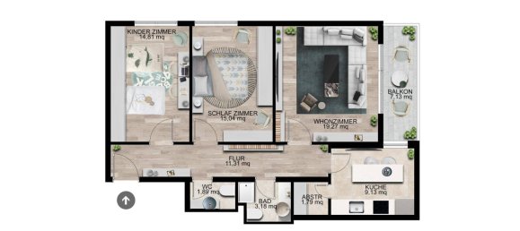 Apartamento de 3 divisões em Rum, Austria N.º 216660 10