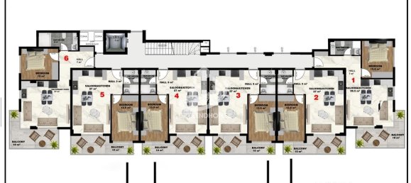 Apartment 1+1 in Kestel, Turkey No. 5211 12