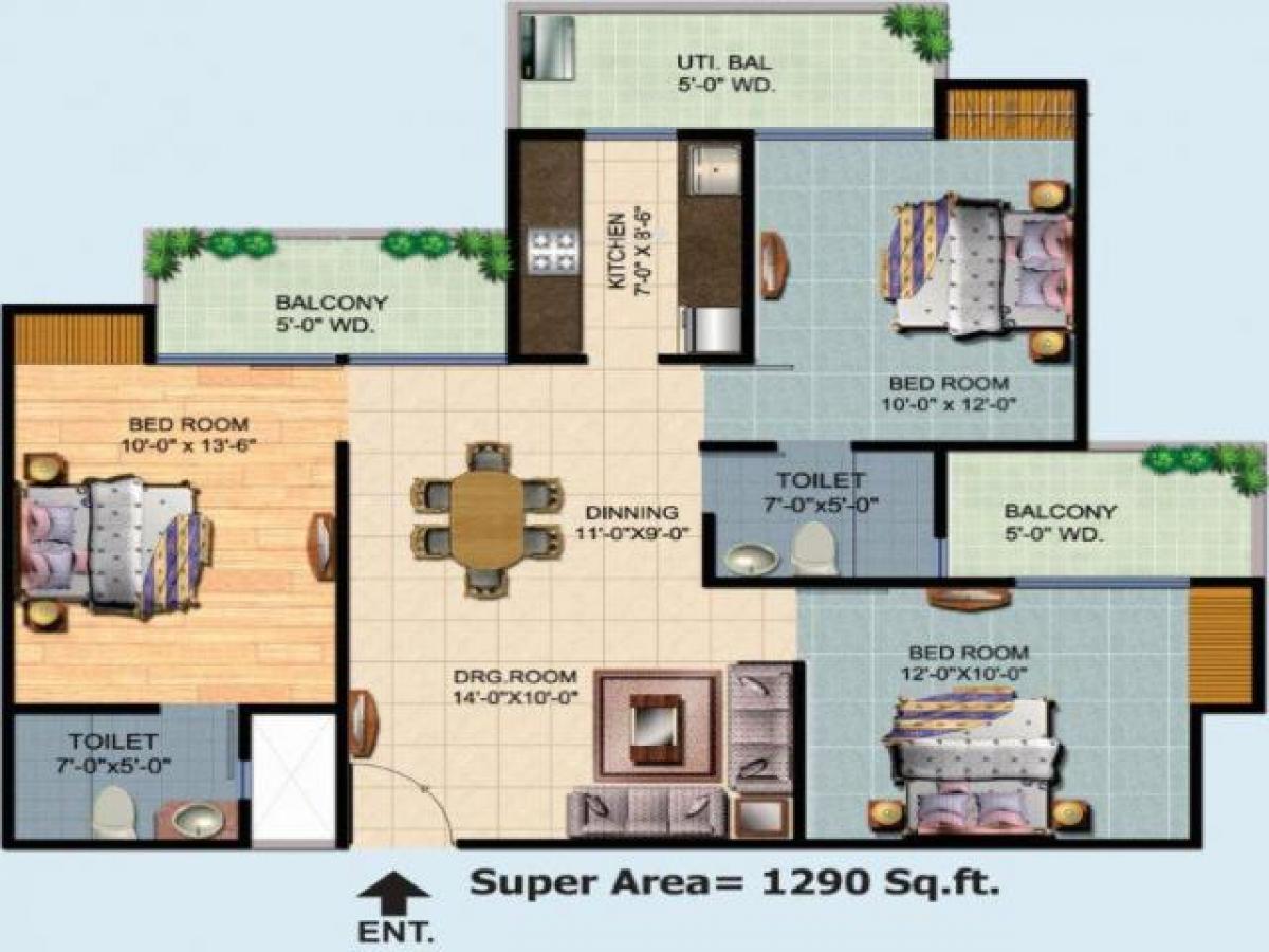 3 Schlafzimmer Haus in Noida, India, Nr. 66497