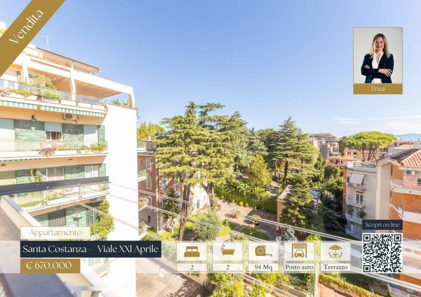 2 غرف نوم شقة في Rome, Italy رقم 177047