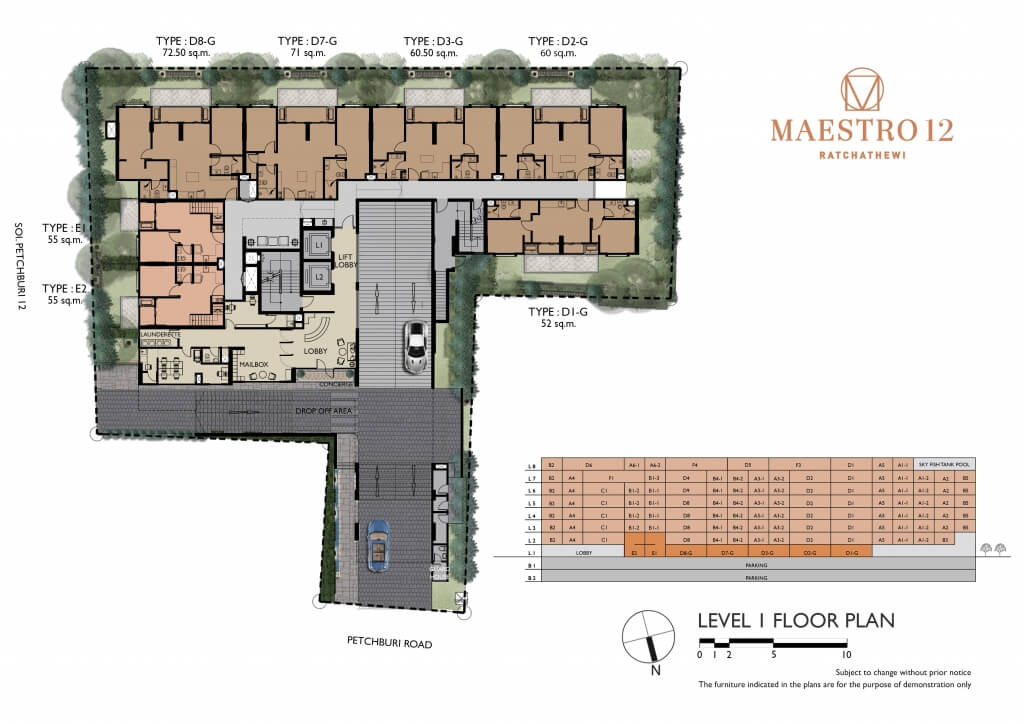 Condominio de 1 dormitorio en Bangkok, Thailand No. 2208