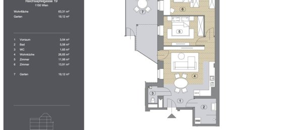 3 rooms Apartment in Rudolfsheim-Funfhaus, Austria No. 189636 11