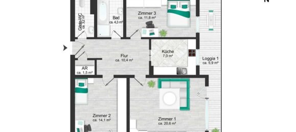 Apartamento T2 em Munich, Germany N.º 328945 12